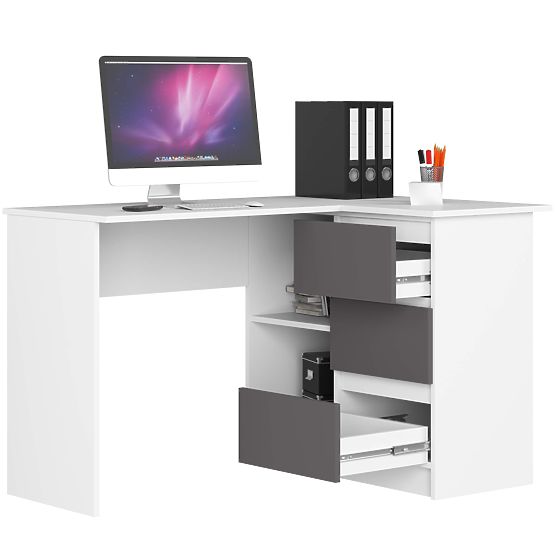 CORNER DESK B16 CLP RIGHT PK WHITE / GRAY