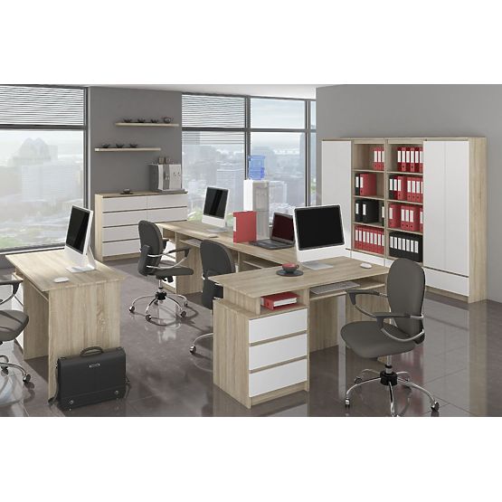 CORNER DESK B20 155 cm LEFT PK SONOMA / WHITE
