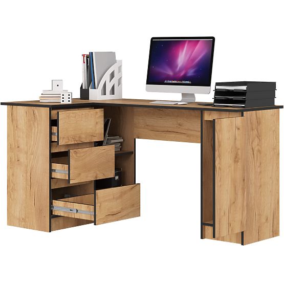 CORNER DESK B20 CLP LEFT-SIDED CRAFT OAK
