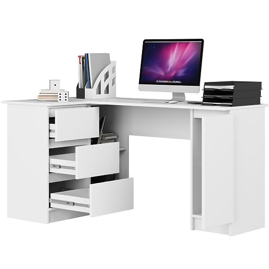 CORNER DESK B20 CLP LEFT-SIDED PK WHITE