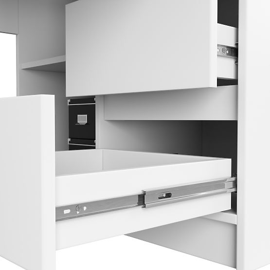 CORNER DESK B20 CLP RIGHT-SIDED PK WHITE