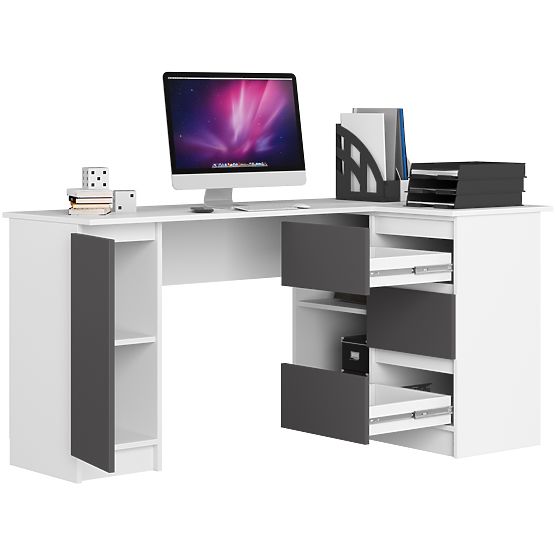 CORNER DESK B20 CLP RIGHT WHITE / GRAY