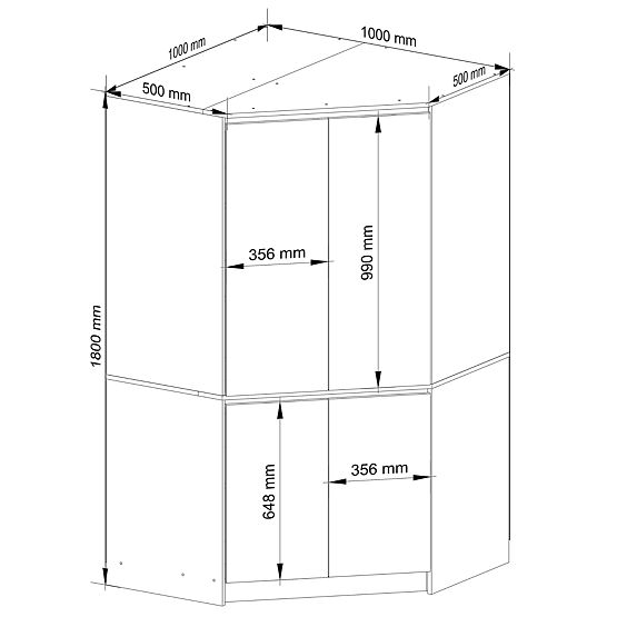 CORNER WARDROBE S100 4D CLP OAK CRAFT