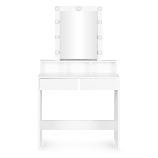 Cosmetic Vanity Table with Mirror and LED Lighting 3 Brightness Settings ModernHome