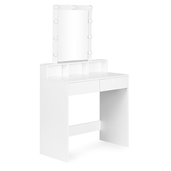 Cosmetic Vanity Table with Mirror and LED Lighting 3 Brightness Settings ModernHome