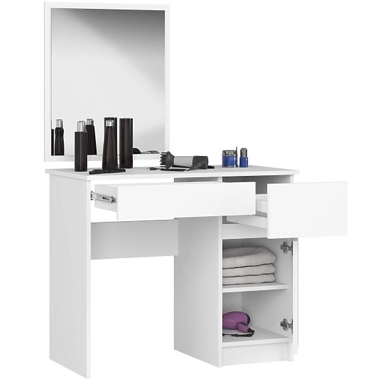 COSMETIC VANITY TABLE WITH MIRROR P-2/SL 500x600 RIGHT PK WHITE