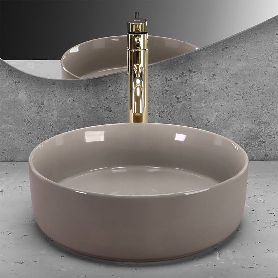 Countertop Washbasin Rea Sami Beige Shiny