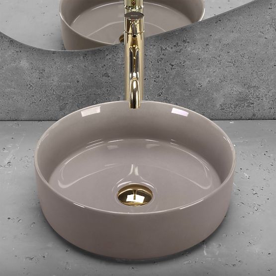 Countertop Washbasin Rea Sami Beige Shiny