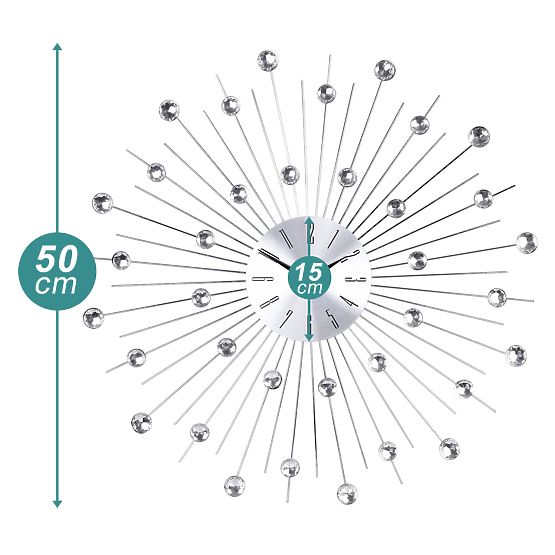 Cristal Moon Wall Clock - 50 cm