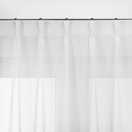 Curtain KRESZ white color classic style flex flex 5.5 cm with double pleat crushed voile 140x270