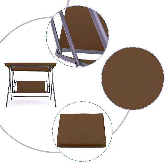 Cushion for Garden Swing 127x100 cm Brown MultiGarden