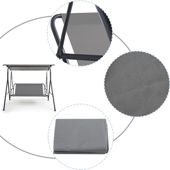 Cushion for Garden Swing 127x100 cm Grey MultiGarden