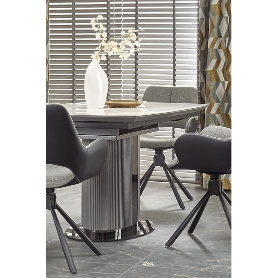 DANCAN Extendable Table, White Marble / Gray / Light Gray / Black (3p=1pc)