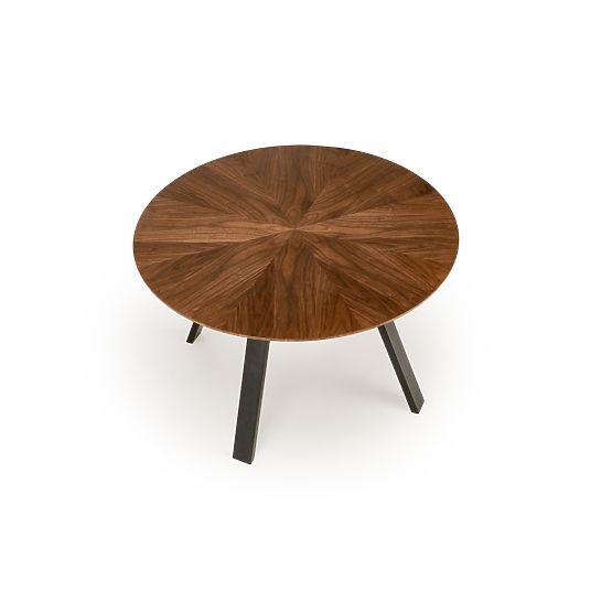DANILO round table, top - walnut, legs - black (2p=1pc)