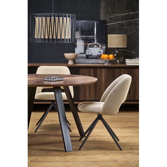 DANILO round table, top - walnut, legs - black (2p=1pc)