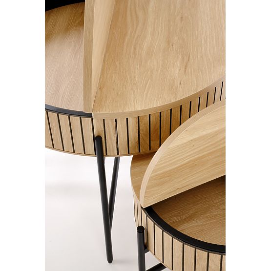 DANTE set of 2 benches, natural/black (1p=1set)