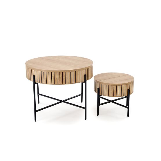 DANTE set of 2 benches, natural/black (1p=1set)