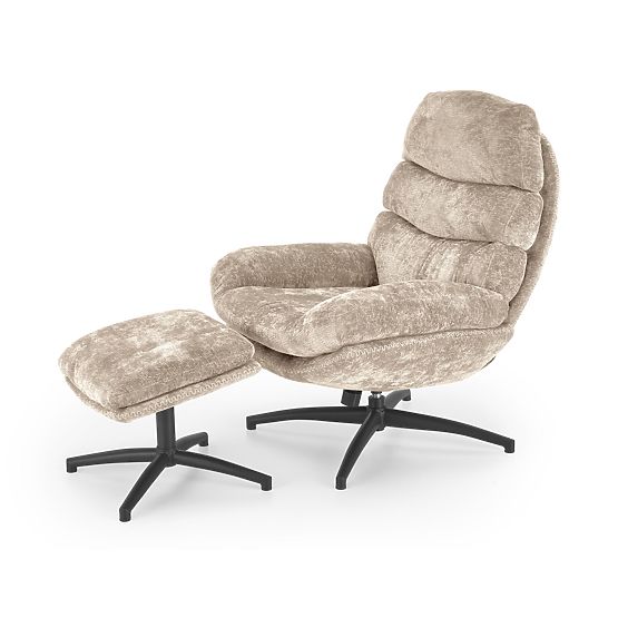 DARIO Recliner Chair with Footrest and Rocking Function, Beige (1p=1pc)
