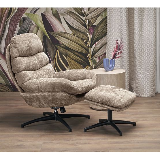 DARIO Recliner Chair with Footrest and Rocking Function, Beige (1p=1pc)