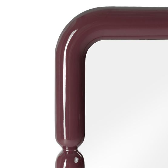 Decorative Hanging Mirror Ava, 90x90 cm, Burgundy Brown, Glossy