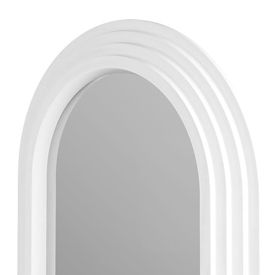 Decorative Hanging Mirror Giovanni 170x80 cm, White, Rounded