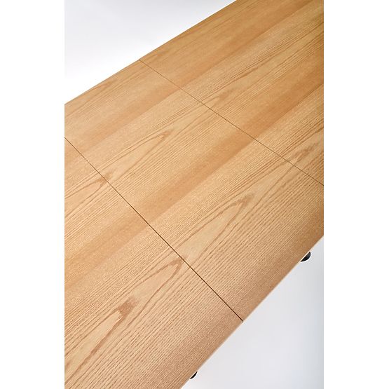 DERRICK extendable table natural oak / black (2p=1pc)