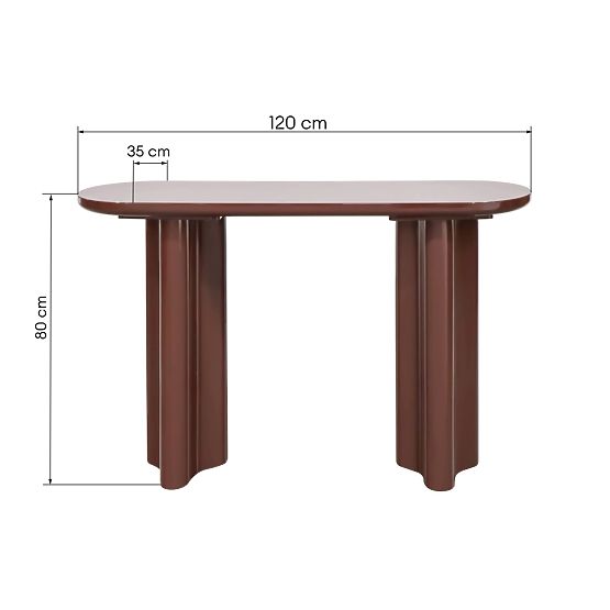 Desk/Console Jalo, Burgundy/Brown, Glossy