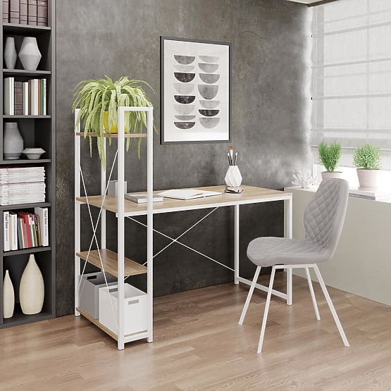 Desk NARVIK B1 White/Sonoma Oak
