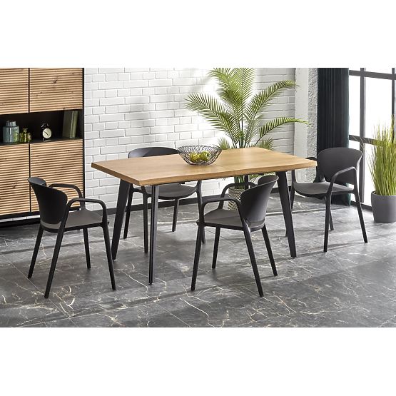 DICKSON 2 Extendable Table 150-210/90 cm, Top - Natural, Legs - Black (2p=1pc)