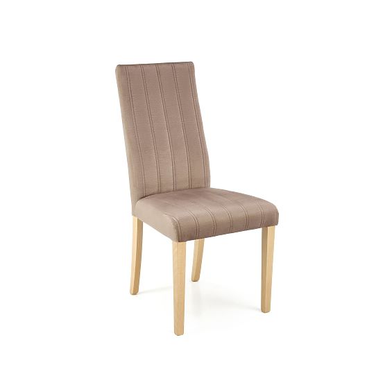 DIEGO 3 Chair Honey Oak / Quilted Velvet Stripes Upholstery - MONOLITH 09 (Dark Brown) (1p=2pcs)