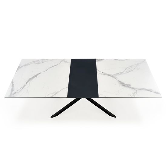 DIESEL extendable table top - white marble / dark gray, legs - black (2p=1pc)