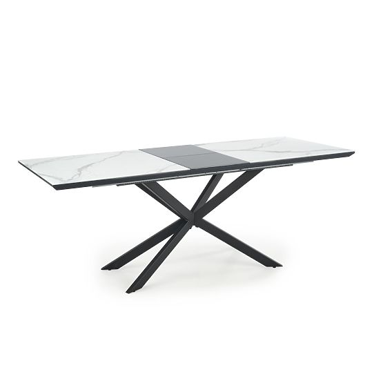 DIESEL extendable table top - white marble / dark gray, legs - black (2p=1pc)