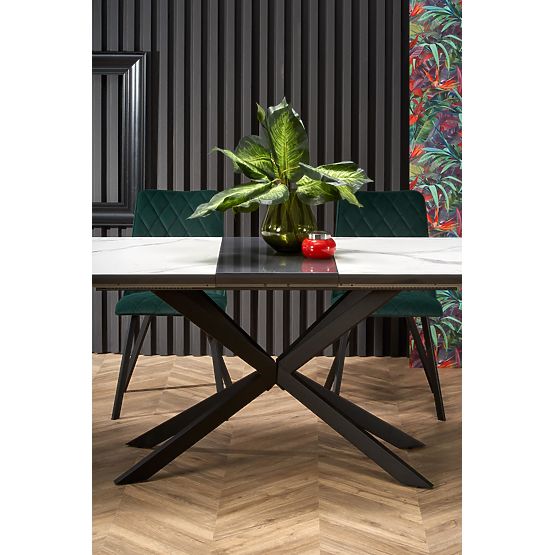 DIESEL extendable table top - white marble / dark gray, legs - black (2p=1pc)