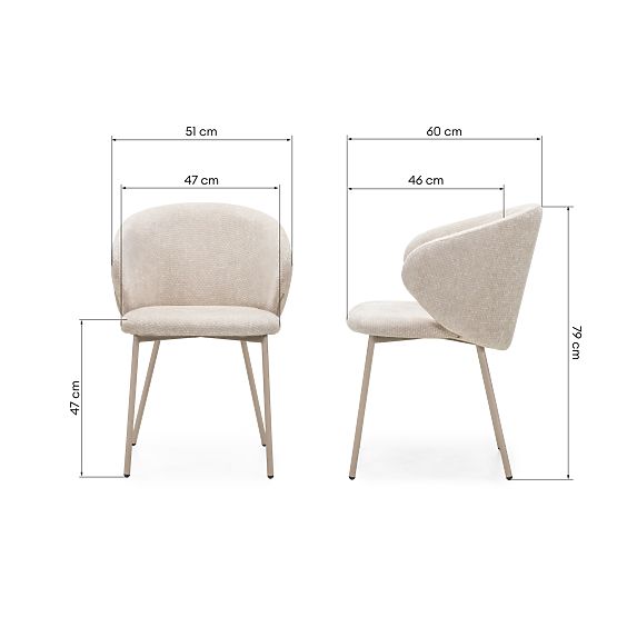 Dining Chair Adrano, Light Beige/Beige Legs