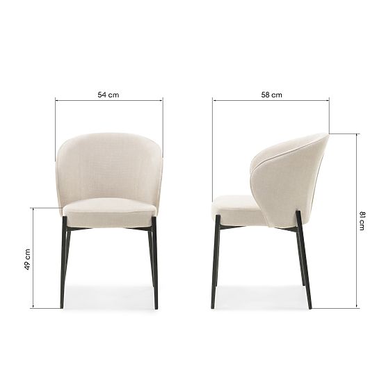 Dining Chair Avery Light Beige/Black Legs