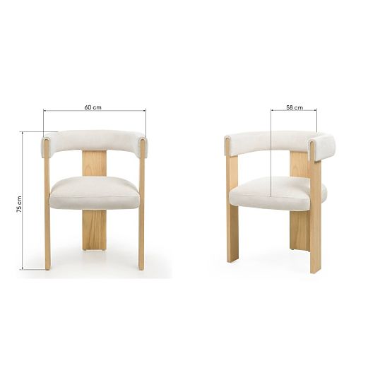 Dining Chair Bali, Beige/Ash