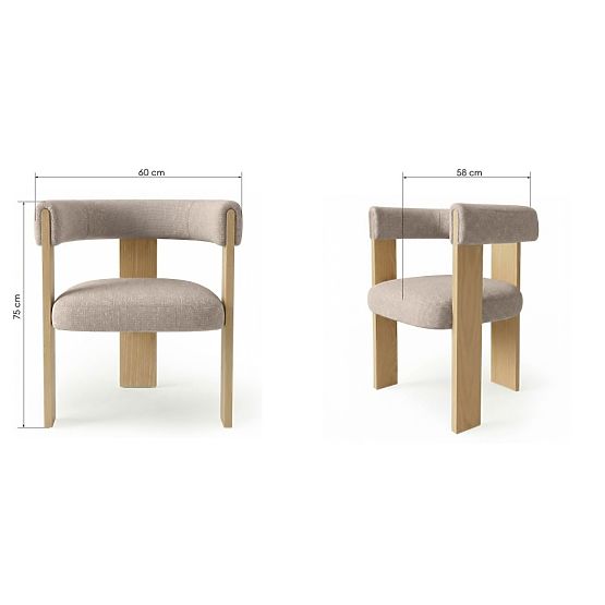 Dining Chair Bali, Beige/Ash