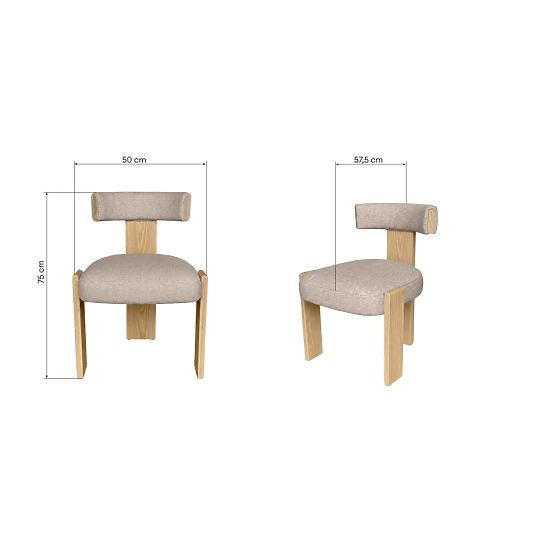 Dining Chair Bali, Wooden, Beige/Ash
