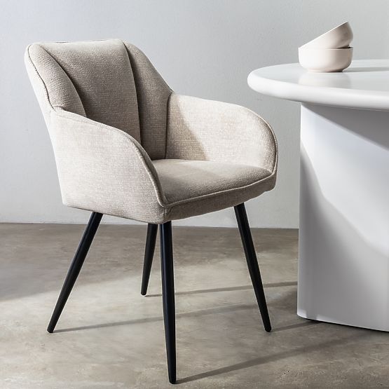Dining Chair Berisso, Cappuccino/Black Legs