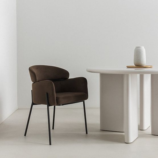 Dining Chair Granda, Chocolate/Espresso, Velvet