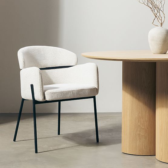 Dining Chair Granda, Ecru/Black Legs