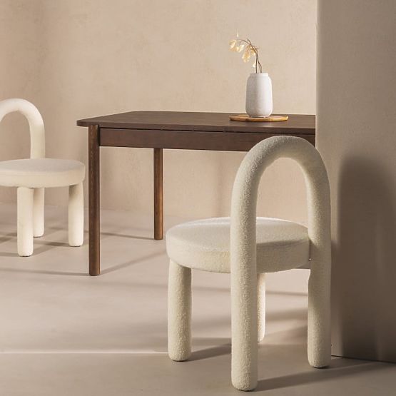 Dining Chair Ivo, Ecru, Boucle