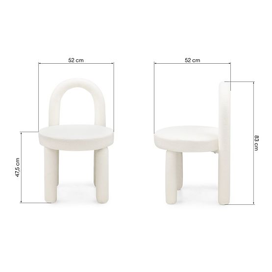 Dining Chair Ivo, Ecru, Boucle
