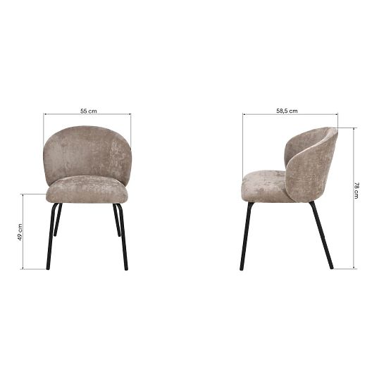 Dining Chair Larisa, Brown/Black Legs