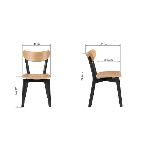 Dining Chair Roxby Black/Oak