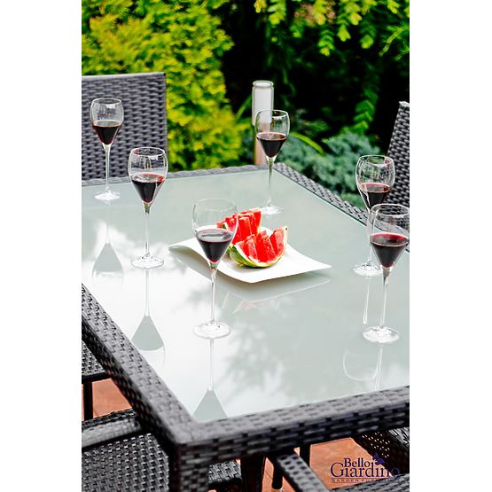 Dining Furniture Set from Technorattan (Table 150×90 cm + 6 × Chairs) AVVICENTE, Black