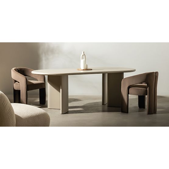 Dining Table Lima 220 cm, Dark Beige, Oval