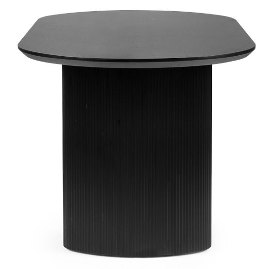 Dining Table Maurizio 180 cm, Black, Grooved