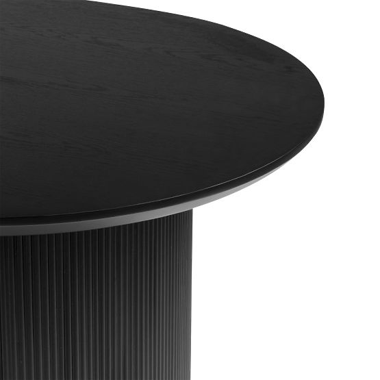 Dining Table Maurizio 180 cm, Black, Grooved