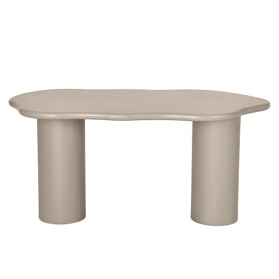 Dining Table Muse 160 cm, Dark Beige, Rounded Shapes